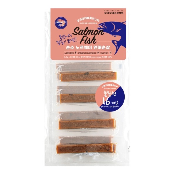 페오펫몰,[오래오래프로젝트] 줄줄이스틱 실속형 연어 16개입 (104g) #낱개포장
