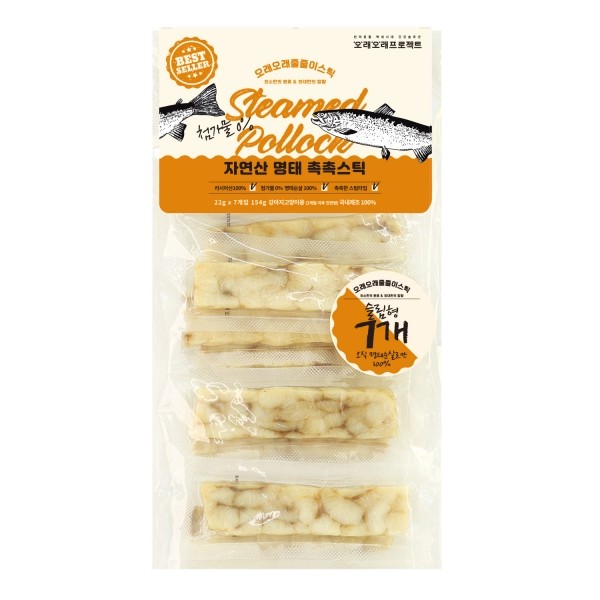페오펫몰,[오래오래프로젝트] 줄줄이스틱 실속형 명태 7개입 (105g) #낱개포장