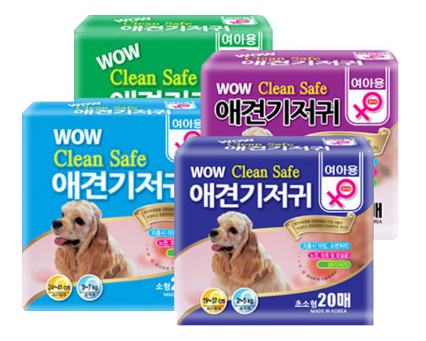 페오펫몰,와우 크린세이프애견기저귀 암컷 20매