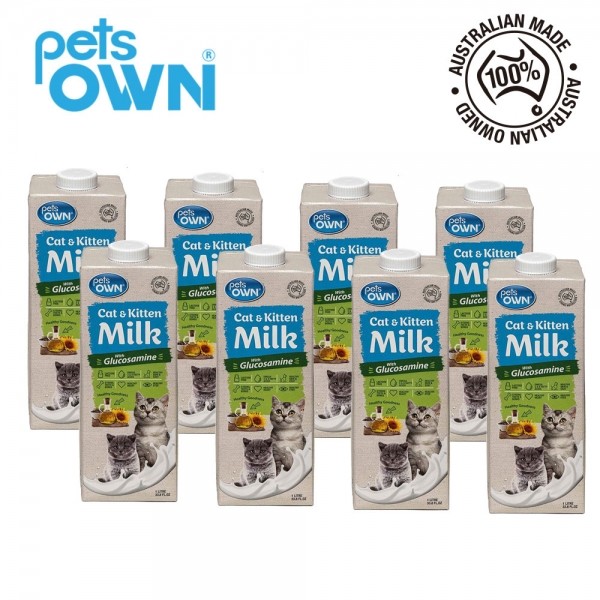 [감사특가] 펫츠온 호주 프리미엄 펫밀크 1Lx8팩 캣앤키튼 글루코사민 고양이 멸균우유/7차신규입고