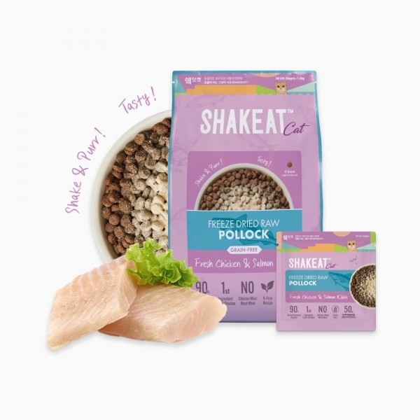 페오펫몰,쉨잇 캣 동결건조 북어와 프레시 치킨&살몬 키블 1.2kg (50g*24ea)