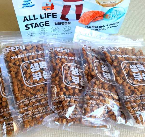 페오펫몰,[스페푸] 생육부심 소프트사료 1kg 연어+콜라겐 x 2