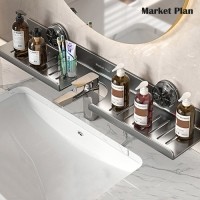 마켓플랜 심플 무타공 다용도 배수홀 욕실 선반 2p