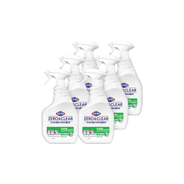 유한락스 제로앤클리어 주방청소용 750ml 6개