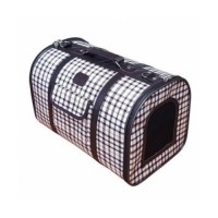 [도기프랜드] 체크무늬 이동가방 브라운 [반려동물]