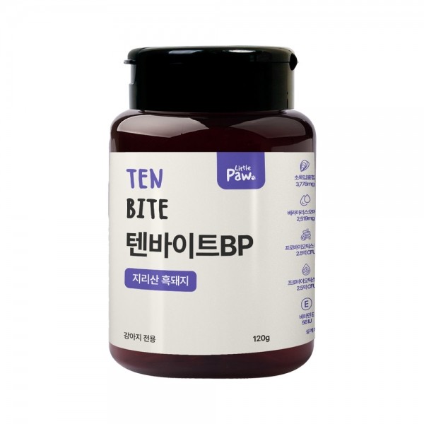 리틀포우 텐바이트 강아지 종합 영양제 전 연령용 지리산 흑돼지, 120g, 1개