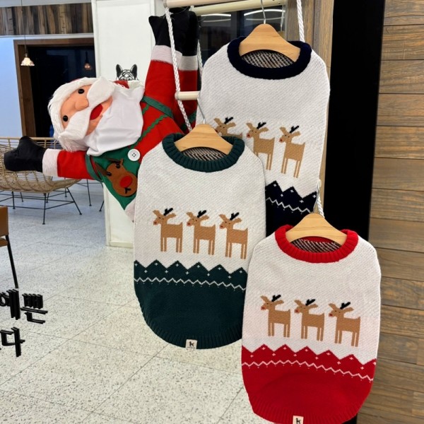 [해피댕댕] 사슴니트 / 강아지 크리스마스 중형견 겨울니트 S-2XL