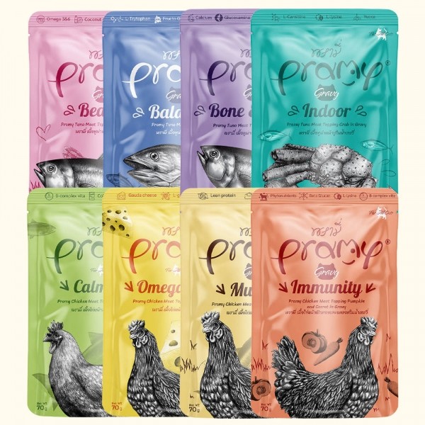 페오펫몰,프라미 습식 파우치 간식 이뮨 치킨베지그레이비 70g