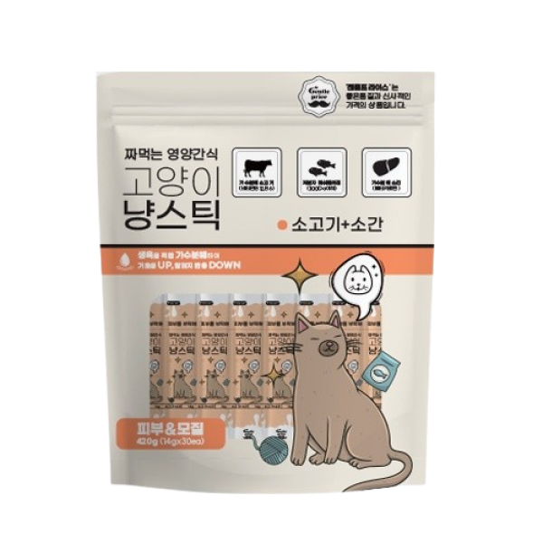 페오펫몰,스페푸 젠틀프라이스 냥스틱 고양이츄르 30p 3종