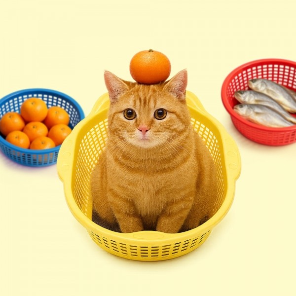 크레용펫 냥냥 소쿠리 바구니 (2color)