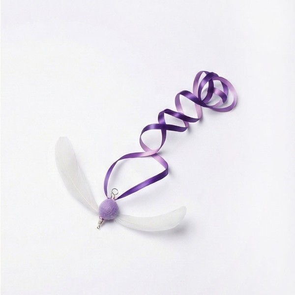 페오펫몰,크레용펫 빙글빙글 리본 회전 깃털 낚시대 리필(3color_랜덤)