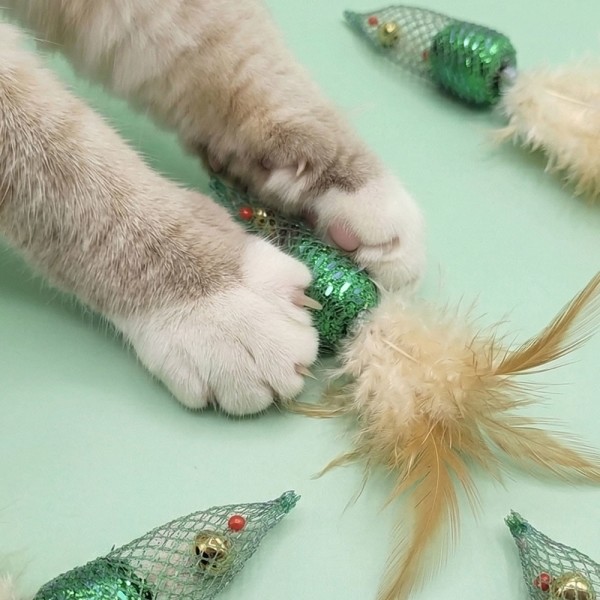 페오펫몰,크레용펫 쫀쫀 메쉬 쥐돌이 장난감