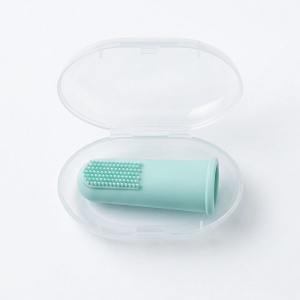 페오펫몰,크레용펫 실리콘 손가락 칫솔 보관 케이스 세트