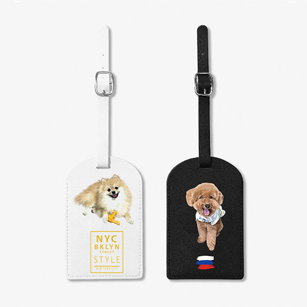 페오펫몰,[엔젤드로잉] 반려동물 강아지 고양이 사진 그림 커스텀 주문제작 라운드 가죽 네임택