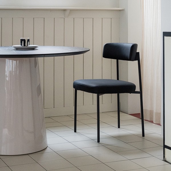 [헨지디자인] 씨엘 라운드 실리콘 레더 체어 식탁의자