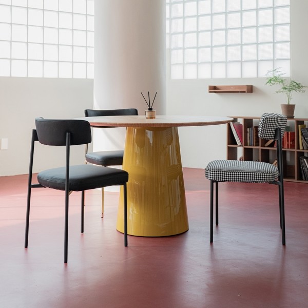 페오펫몰,[헨지디자인] 씨엘 라운드 실리콘 레더 체어 식탁의자