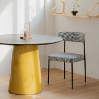 [헨지디자인] 씨엘 라운드 패브릭 체어 식탁의자