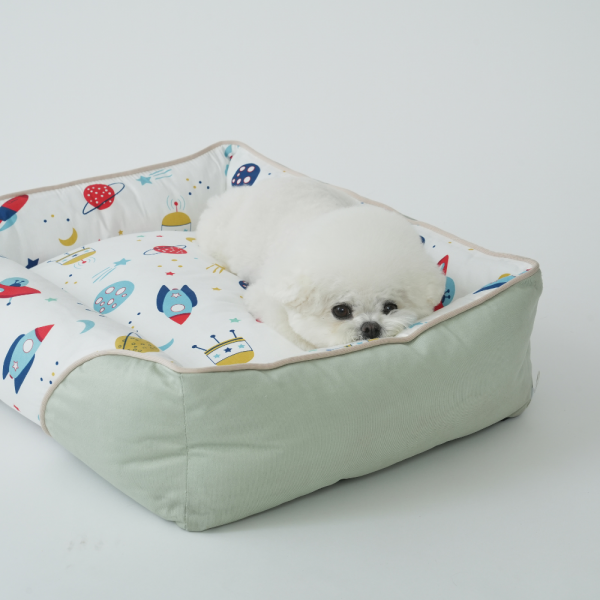 페오펫몰,[펫앤마마] 강아지 방석 쿠션 카툰 3종 (그린/그레이/베이지) M~XL