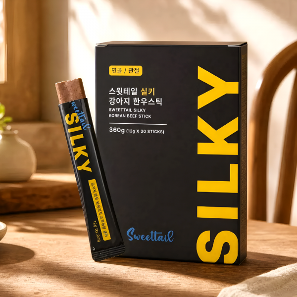 페오펫몰,스윗테일 실키 츄르타입 짜먹는 강아지 건강기능성 한우스틱 (연골,관절) 30팩 360g