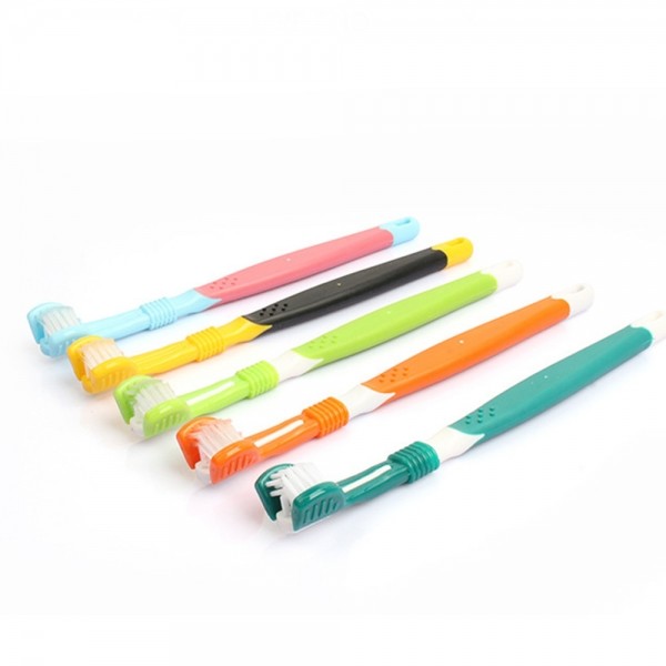 페오펫몰,레드퍼피 멍닥터3D애견칫솔 (3P-색상랜덤) 강아지구강건강 칫솔 양치도구