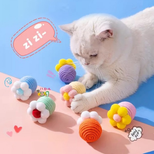 페오펫몰,레드퍼피 크래미 플라워볼장난감[5개 한세트]-색상랜덤 간식통 노즈워크 삑삑이 애견훈련 공