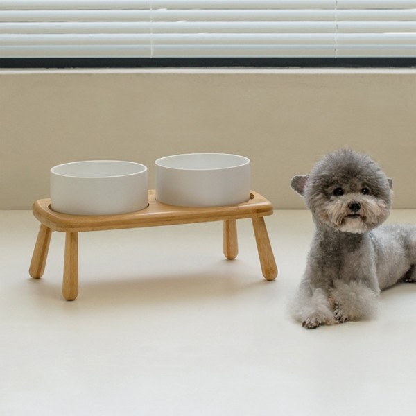 페오펫몰,레드퍼피 뱀부 세라믹 펫식기 세트[1구,2구] 식기 애견식기 강아지식기 식기 밥통 밥그릇