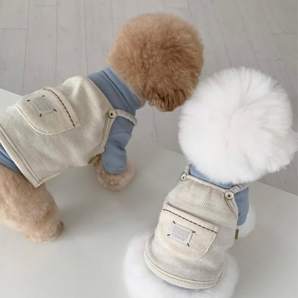 페오펫몰,레드퍼피 비숑 코듀로이 멜빵[S~2XL] 점퍼 패션용품 패션 옷 점퍼 티 따뜻한 야간 여름 비옷