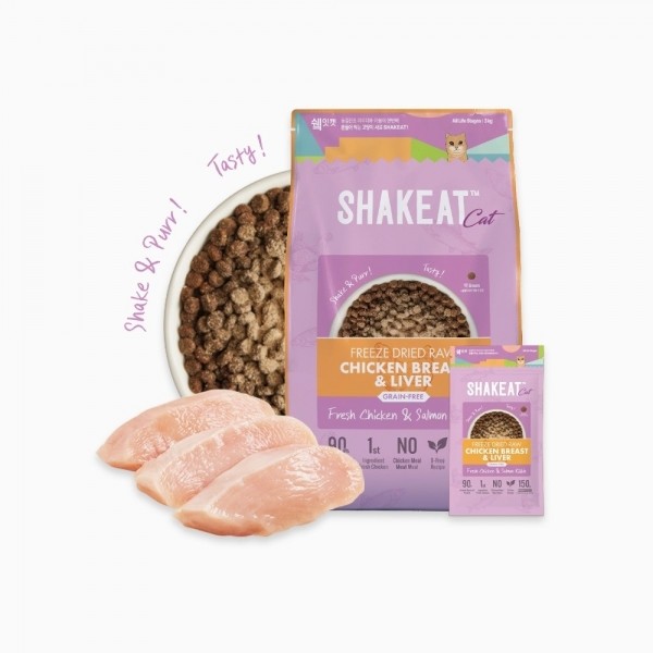 페오펫몰,쉨잇 캣 동결건조 닭가슴살&닭간과 프레시 치킨&살몬 키블 1.2kg (50g*24ea)