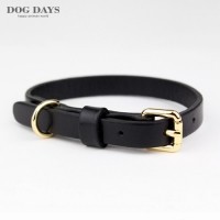 프리미엄 강아지 가죽 목줄 블랙 (XS,S,M,L,XL)