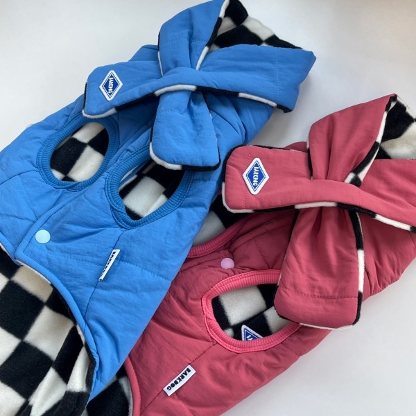 페오펫몰,체커보드 리버서블 패딩 조끼 (M-6XL)