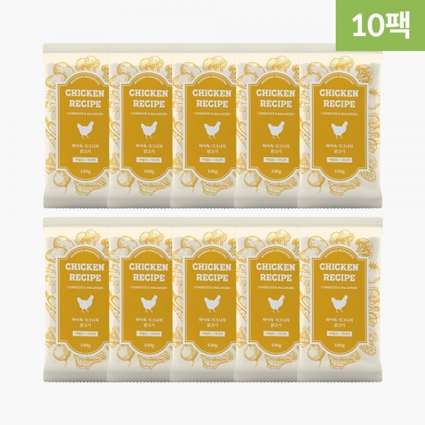 페오펫몰,[하이독 시그니처] 자연식 닭고기 화식 (100G) X 10팩