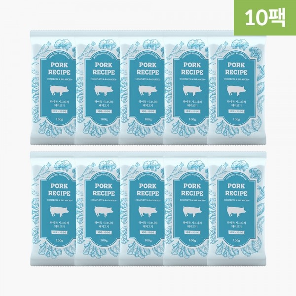 페오펫몰,[하이독 시그니처] 자연식 돼지고기 화식 (100G) X 10팩