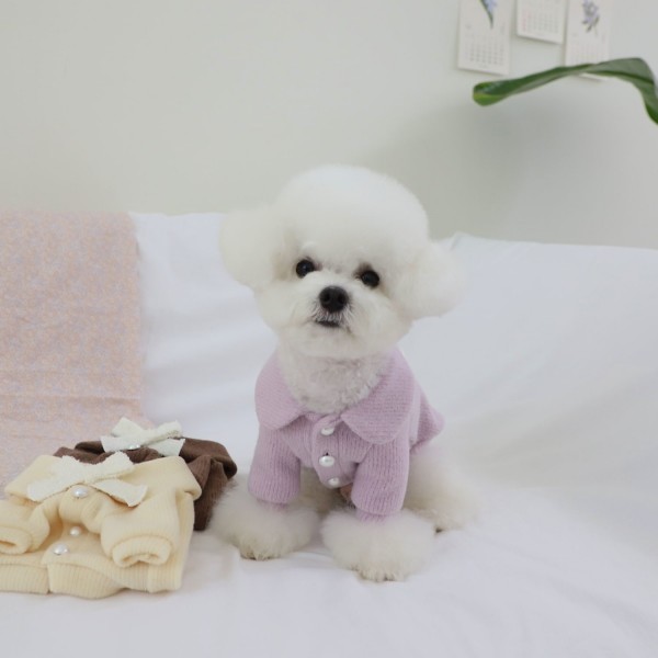 페오펫몰,몽앤치크 멜로우 펄 가디건_3colors