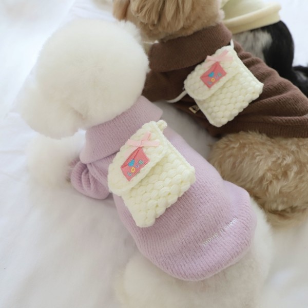 페오펫몰,몽앤치크 러브레터 니트 백_One size