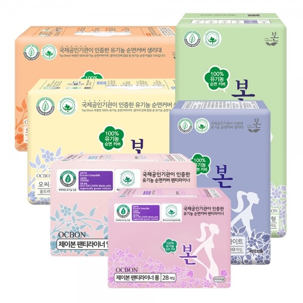 유기농본 순면 생리대 모음전 12종 (택1)