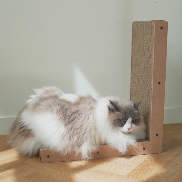 페오펫몰,펫토리아 한발뚝딱 우드 고양이 수직 스크래쳐 L자형