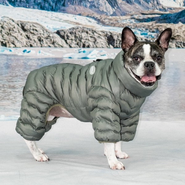 페오펫몰,#신상특가 퍼피아 가볍고 따뜻한 퀼팅 후드 웨이비 푸퍼 올인원 패딩