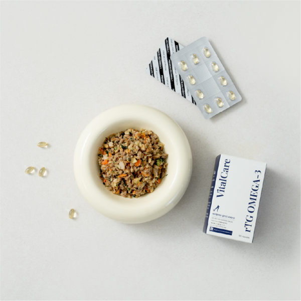 페오펫몰,씽크라이크펫 순도80% KD파마 강아지 오메가3 250mg 60캡슐 피부 관절 영양제 바이탈케어 알티지