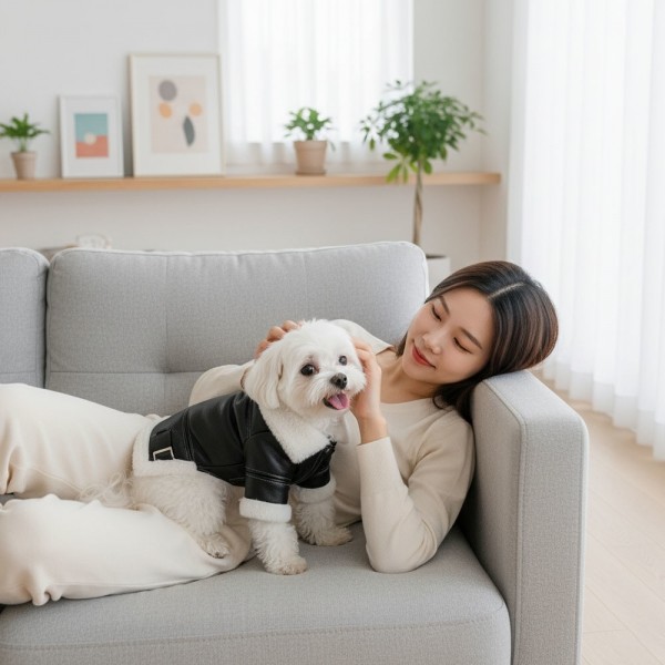 페오펫몰,예보등 강아지 무스탕 강아지 올인원 방한복