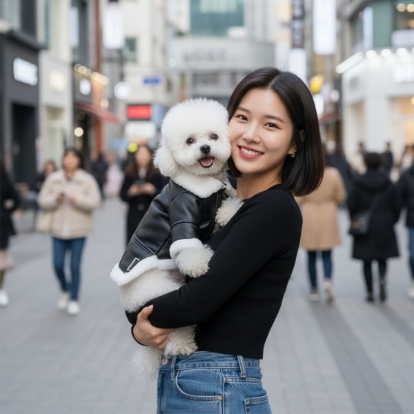 페오펫몰,예보등 강아지 무스탕 강아지 올인원 방한복