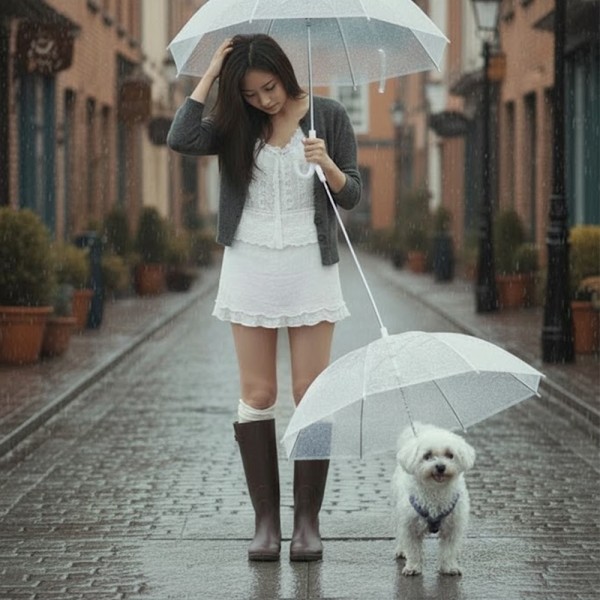 페오펫몰,예보들 강아지 우산 강아지산책 거꾸로우산 코스프레
