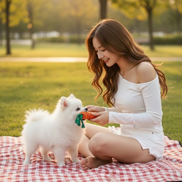 페오펫몰,튼튼한 면로프 강아지 노즈워크 당근 장난감 치석제거 터그놀이