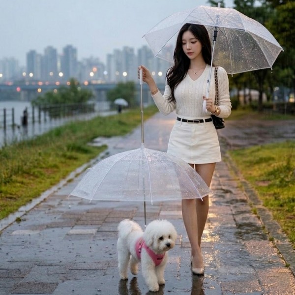 페오펫몰,예보들 강아지 우산 강아지산책 거꾸로우산 코스프레