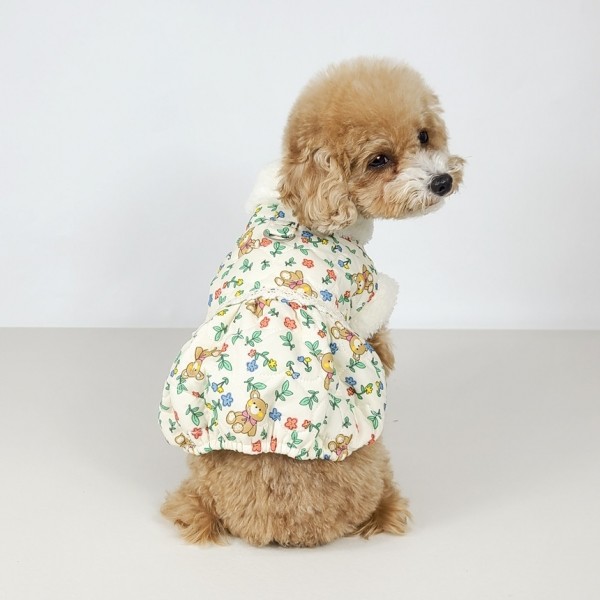 페오펫몰,그루밍독 반려동물 부끄 곰 패딩 조끼 & 원피스 S-2XL, 1 colors