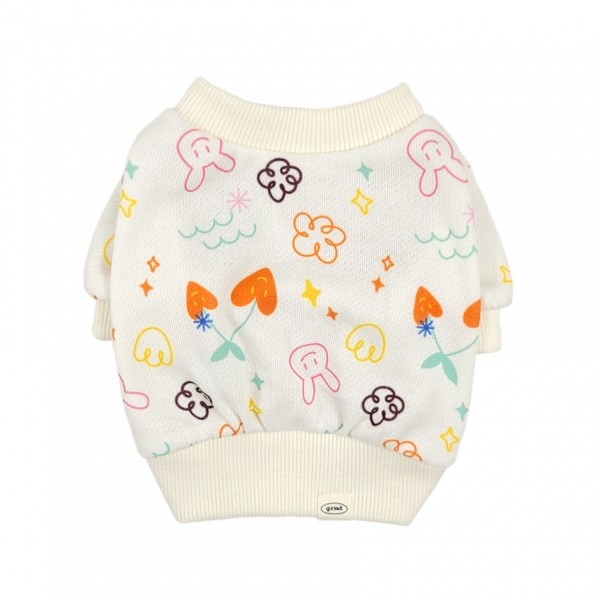 페오펫몰,[꽃길특가] 그루밍독 반려동물 봄봄 크롭 맨투맨 S-2XL, 3 colors