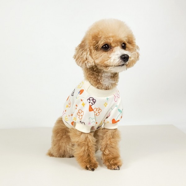 페오펫몰,[꽃길특가] 그루밍독 반려동물 봄봄 크롭 맨투맨 S-2XL, 3 colors