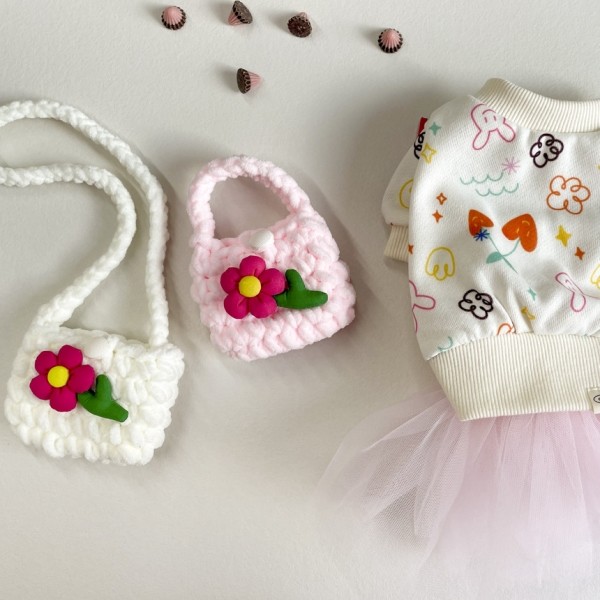 페오펫몰,그루밍독 반려동물 플라워 자이언트얀 숄더백 1 size, 4 colors