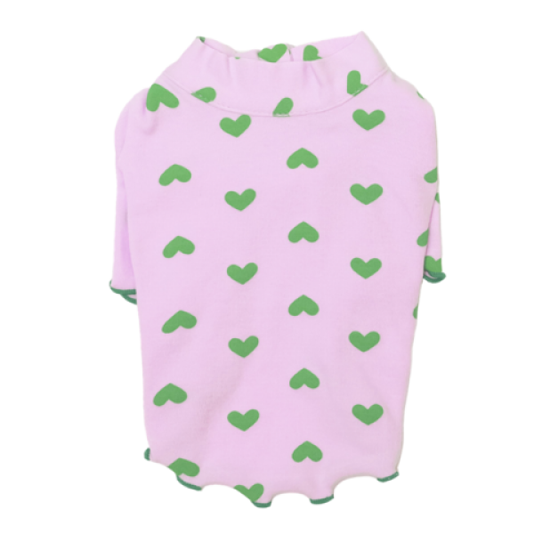 페오펫몰,[꽃길특가] 그루밍독 반려동물 강아지 하트 타이 티셔츠 포인트 패턴 티셔츠 S~2XL, 3 colors