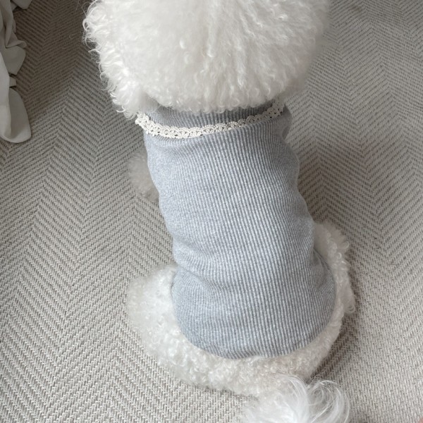 페오펫몰,[꽃길특가] 그루밍독 반려동물 골지 레이스 티셔츠 S-2XL, 4 colors