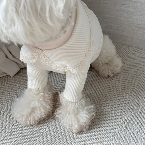 페오펫몰,[꽃길특가] 그루밍독 반려동물 골지 레이스 티셔츠 S-2XL, 4 colors